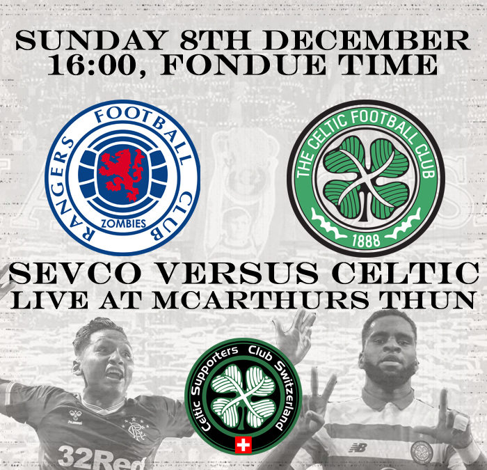 Sevco vs. Celtic live at McArthurs Thun